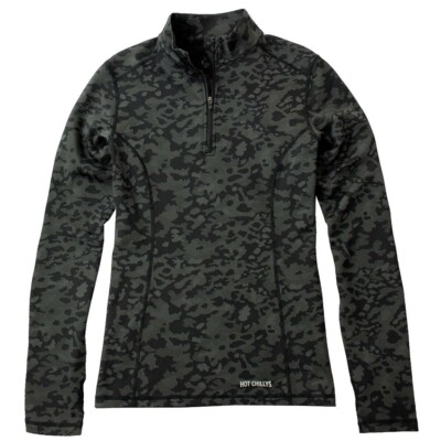 Hot Chillys Patterned Jacquard Zip-T Mid-Layer, L, New with Tags