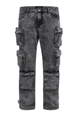 Victorious Men's Multi Cargo Pocket Baggy Fit Denim Comfortable