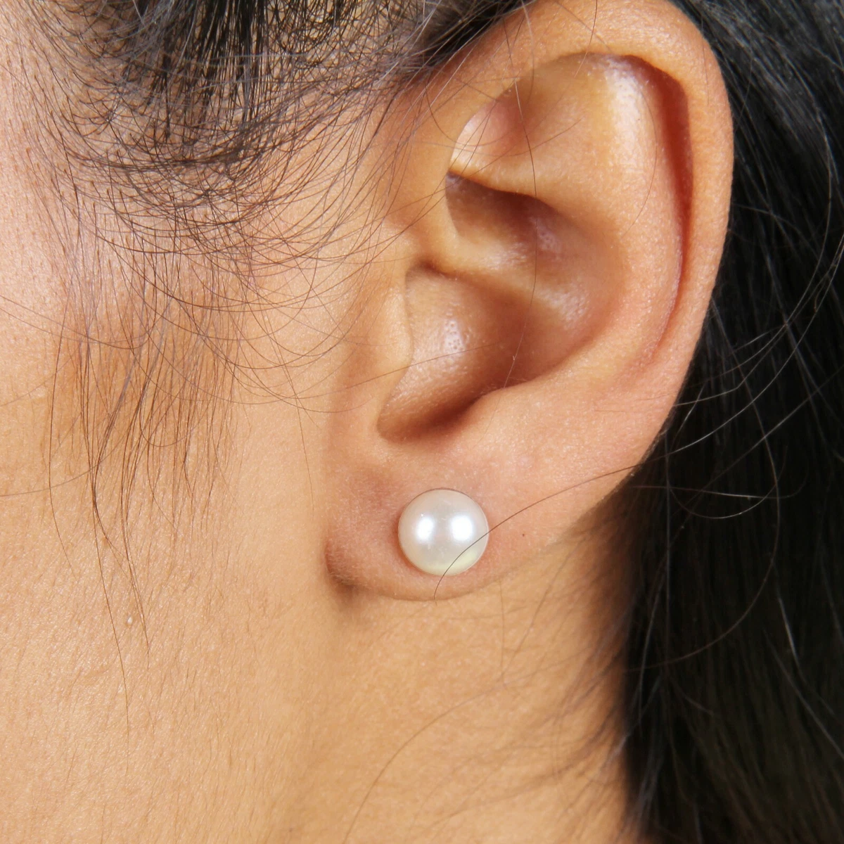 8 mm AAA Genuine Pearl Earring Studs Solid 925 Silver Bridesmaid Earrings