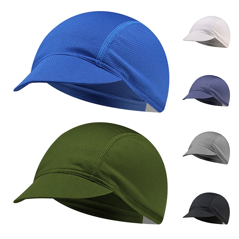 Sweat Wicking Cooling with brim Dome Skull Cap Helmet Sport Beanie durag  Hat New