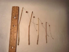 Artisan Miniature Bamboo Fishing Pole Huck Finn Style 3"- 7" Dollhouse 1:24 1:12