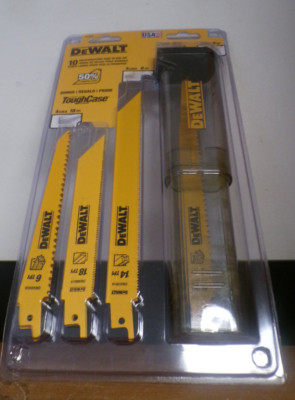 NEW Dewalt DW4898 10 PACK RECIPROCATING SAW BLADE KIT W/CASE