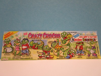 Auswahl Beipackzettel BPZ Die Crazy Crocos 1993  100% Original