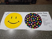 Smilie Face Pillow Panel 18x42 VIP Stuffed Stuffable Smiley