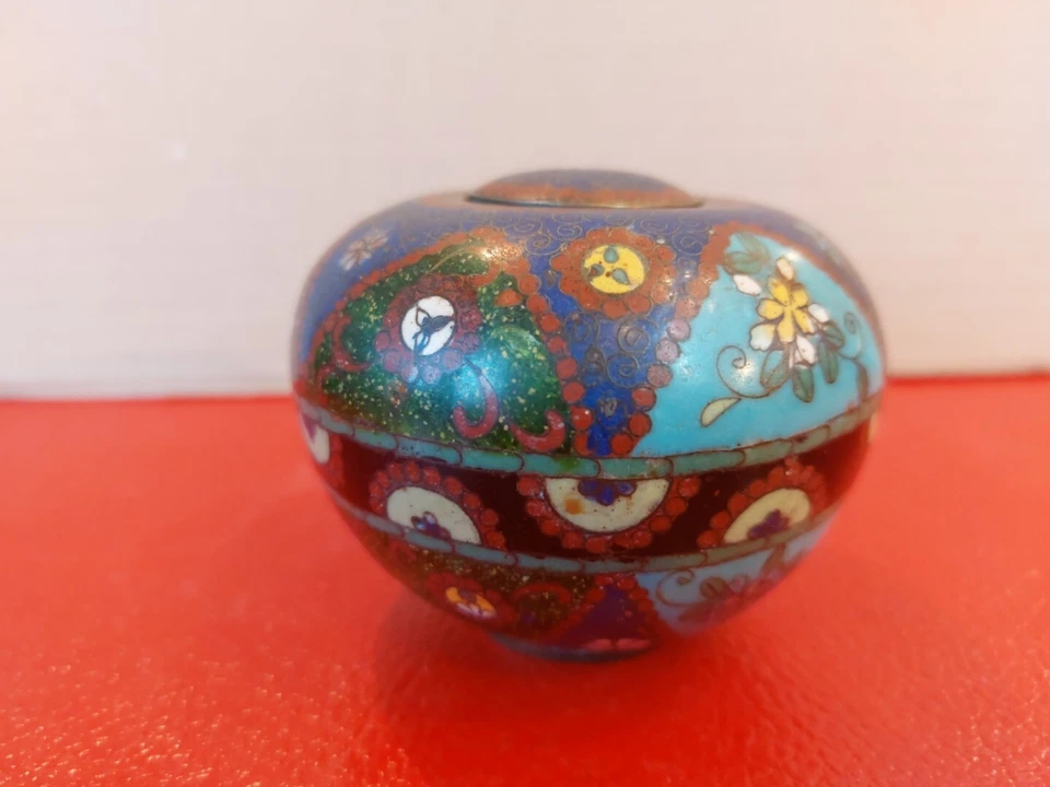 Boite émail Cloisonné ancienne Asie Chine - Photo 4/4