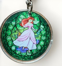 Handmade Little Mermaid Ariel Acrylic Keychain Charm Zipper Pull One-of-a-Kind