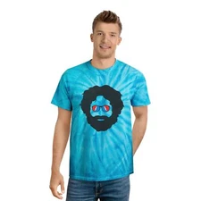 Grateful Dead Jerry Garcia Tie Dye T-Shirt Face with Lightning Bolt Sunglasses 