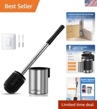 Toilet Bowl Brush Set: Compact Space-Saving Design with Hidden Holder for Sma...