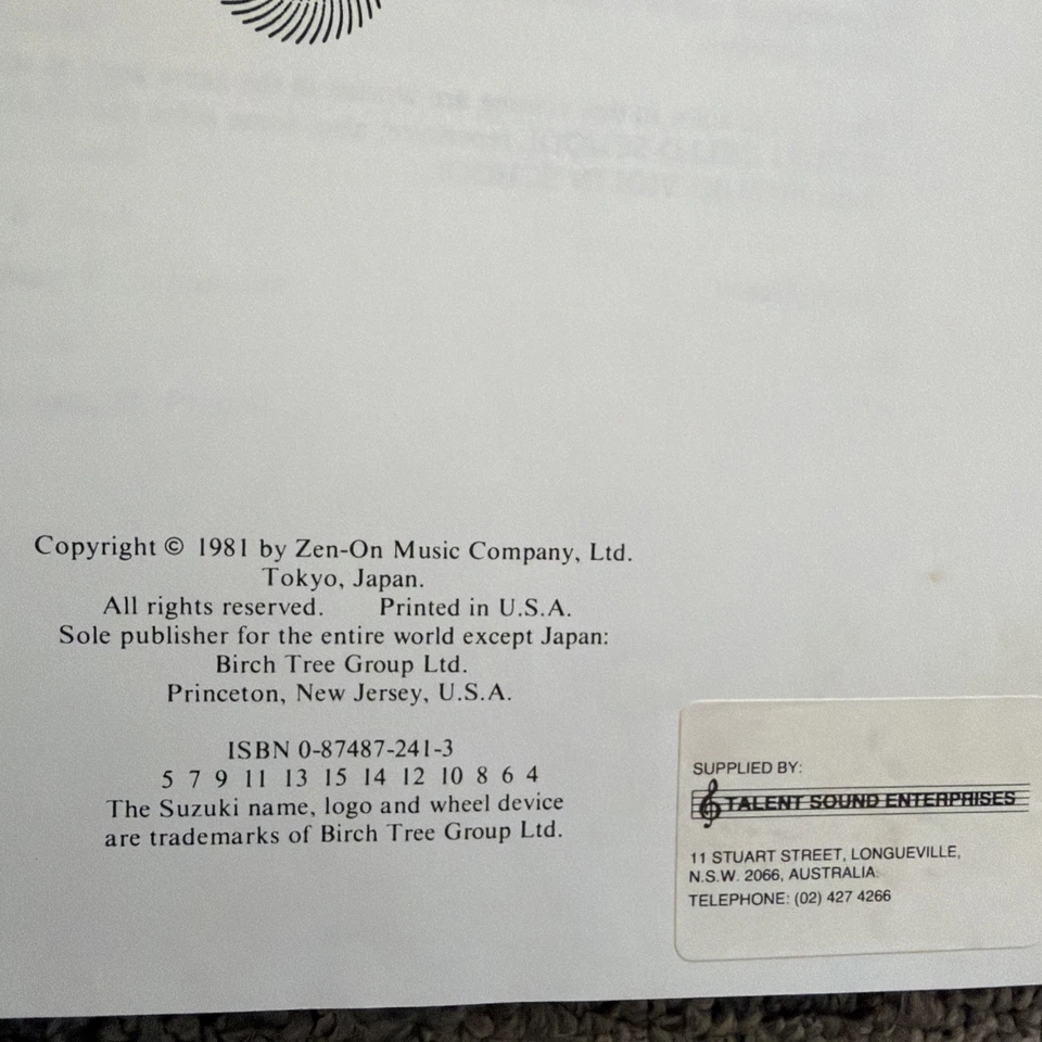 2 x Suzuki Viola School Parts Volume 1 And 2 - Staple Bound - Vintage 1981 - Image 3 of 4