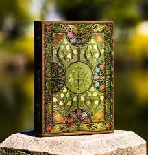 Vintage Floral Hardcover Journal Green 256 Pages Gold Foil Notebook