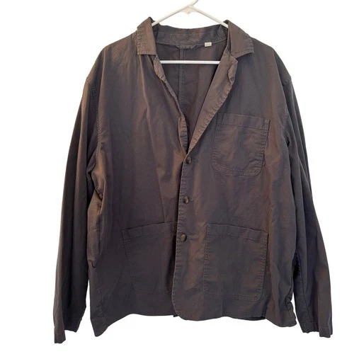 Pact Mens Boulevard Brushed Twill Blazer XL Chore Grey Organic Cotton Jacket - product listing photo