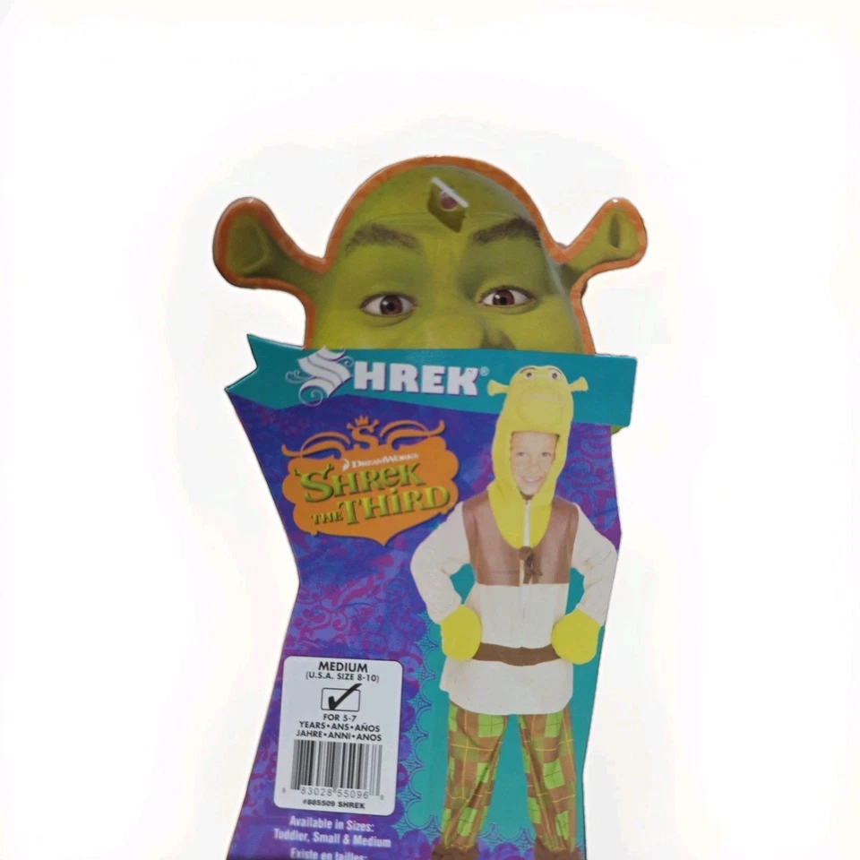 Shrek the Third Deluxe Fleece Shrek Costume SIZE MED 8-10, AGE 5-7 NEW WITH TAG - Image 2 of 3