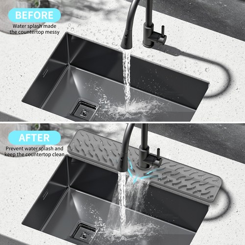 Silicone Faucet Mat Kitchen Sink Splash Guard Slip Drain Pad Drip Catcher Tray - Picture 5 of 10