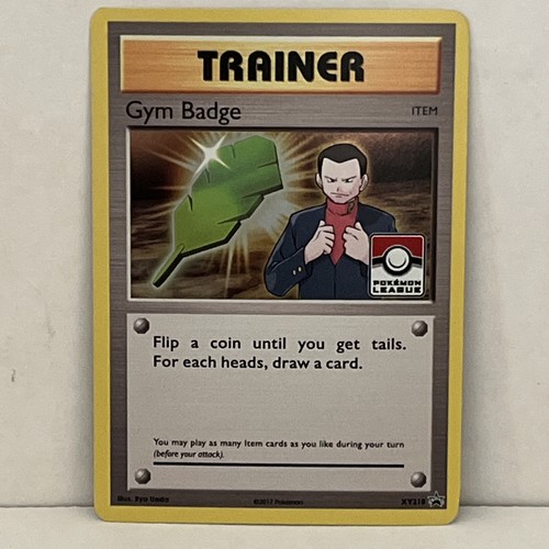 Pokemon Gym Badge (Giovanni) XY210 XY Trainer Holo Promo Card - English LP
