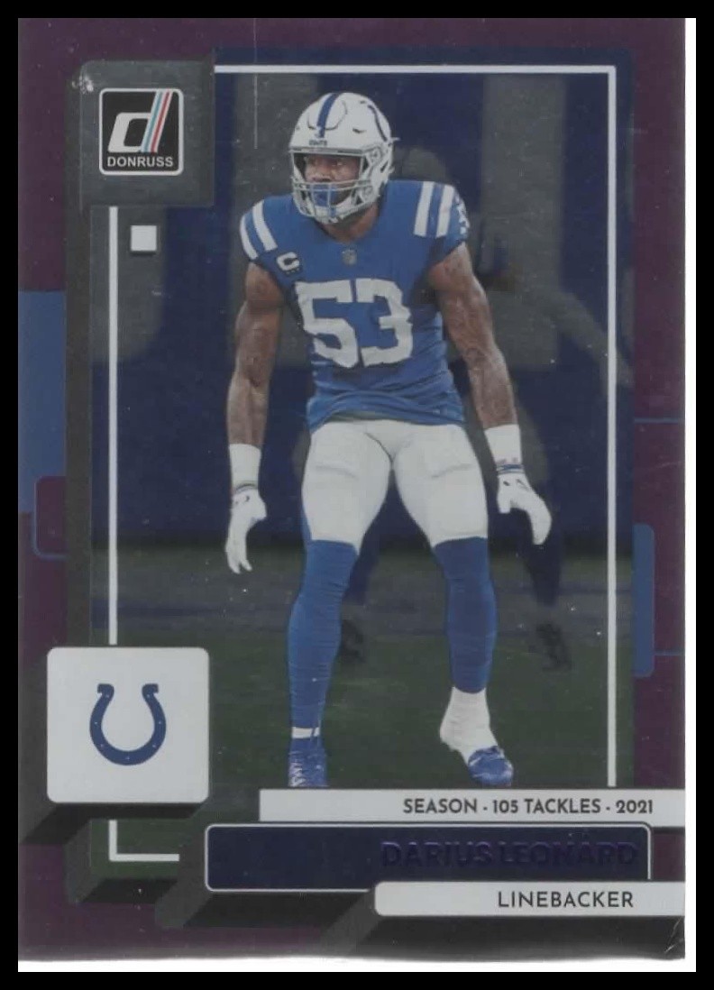 2022 Donruss #56 Darius Leonard Purple Holo #/105