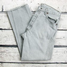 Vintage 1997 Levis 501 Jeans Mens 36x30 Gray Made in USA 90s Denim Button Fly