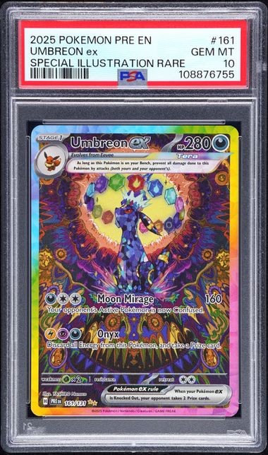 Umbreon ex 2025 Scarlet & Violet: Prismatic Evolutions #161/131 Special  Illustration Rare Price Guide - Sports Card Investor