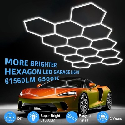 Hexagon Garage Light Higher Brightness 720W 86400 Lumens Hexagon Led Garage