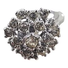 New ListingVtg Sterling Silver Rhinestone Dome Cluster Cocktail Ring Sz 8 Snowflake