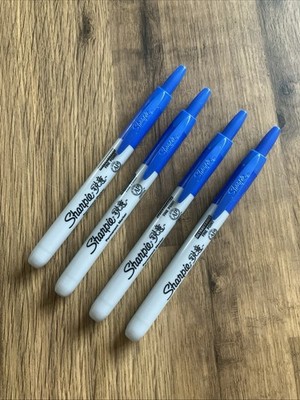 Sharpie EINZIEHBARE FEINE FEDER (1,0 mm Linie) BLAU PERMANENT Marker (PKT 4) BRANDNEU