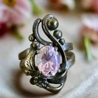 Vintage Jay King 925 sterling silver ring Pink Sapphire size 5