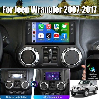 Car Stereo Apple CarPlay Android 13 Radio GPS Navi For Jeep Wrangler 2007-2017