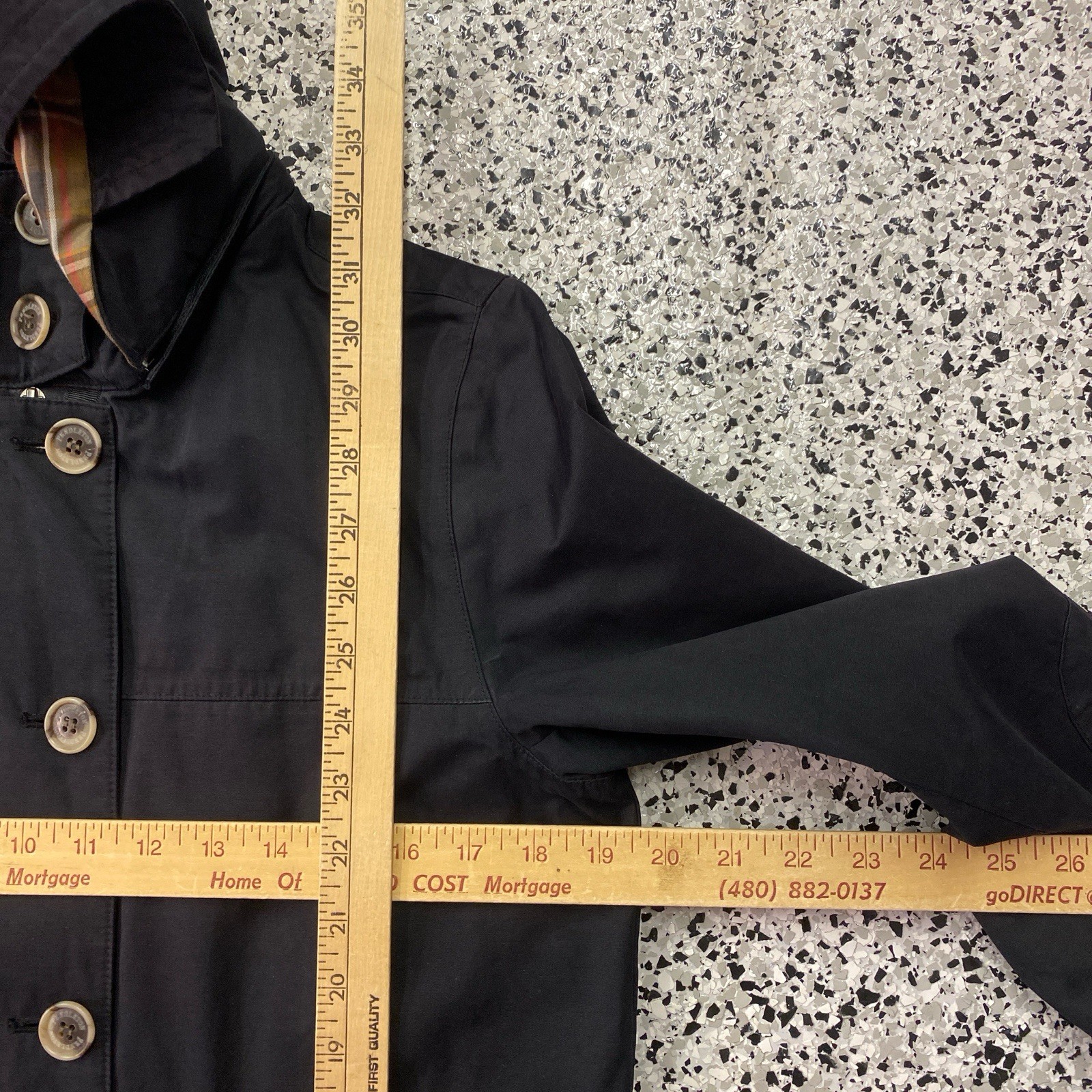 Pendleton Rain Jacket Plaid Lining Black Hooded P… - image 2