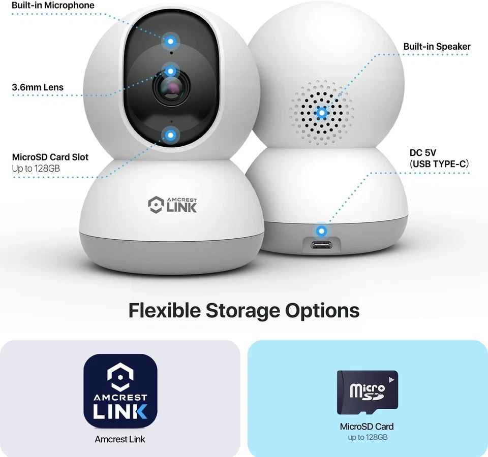 Smart 4MP WiFi Indoor Camera w/ Motion Tracking, 2-Way Audio & Night Vision - Image 4 of 4