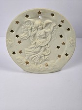Christmas Gift Collection White Porcelain Angel Candle Holder With Stars