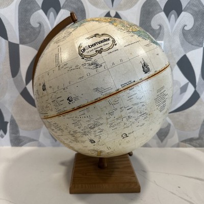 Vintage GLOBEMASTER REPLOGLE Relief Globe Post War USSR World Map 12'' Full Color