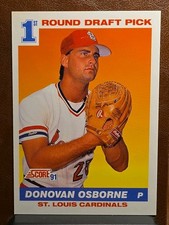 1991 Score Baseball Donovan Osborne Rookie Card #677 St. Louis Cardinals RC. rookie card picture