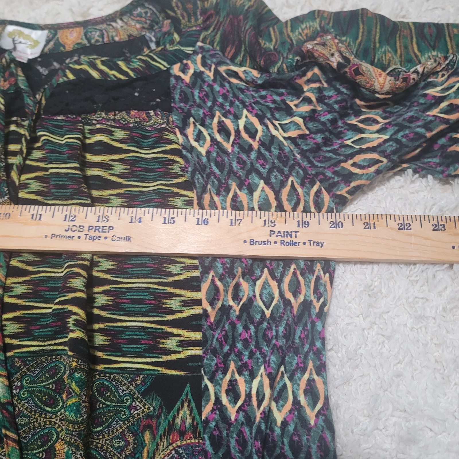 Fig & Flower Large blouse patchwork geometric tex… - image 13