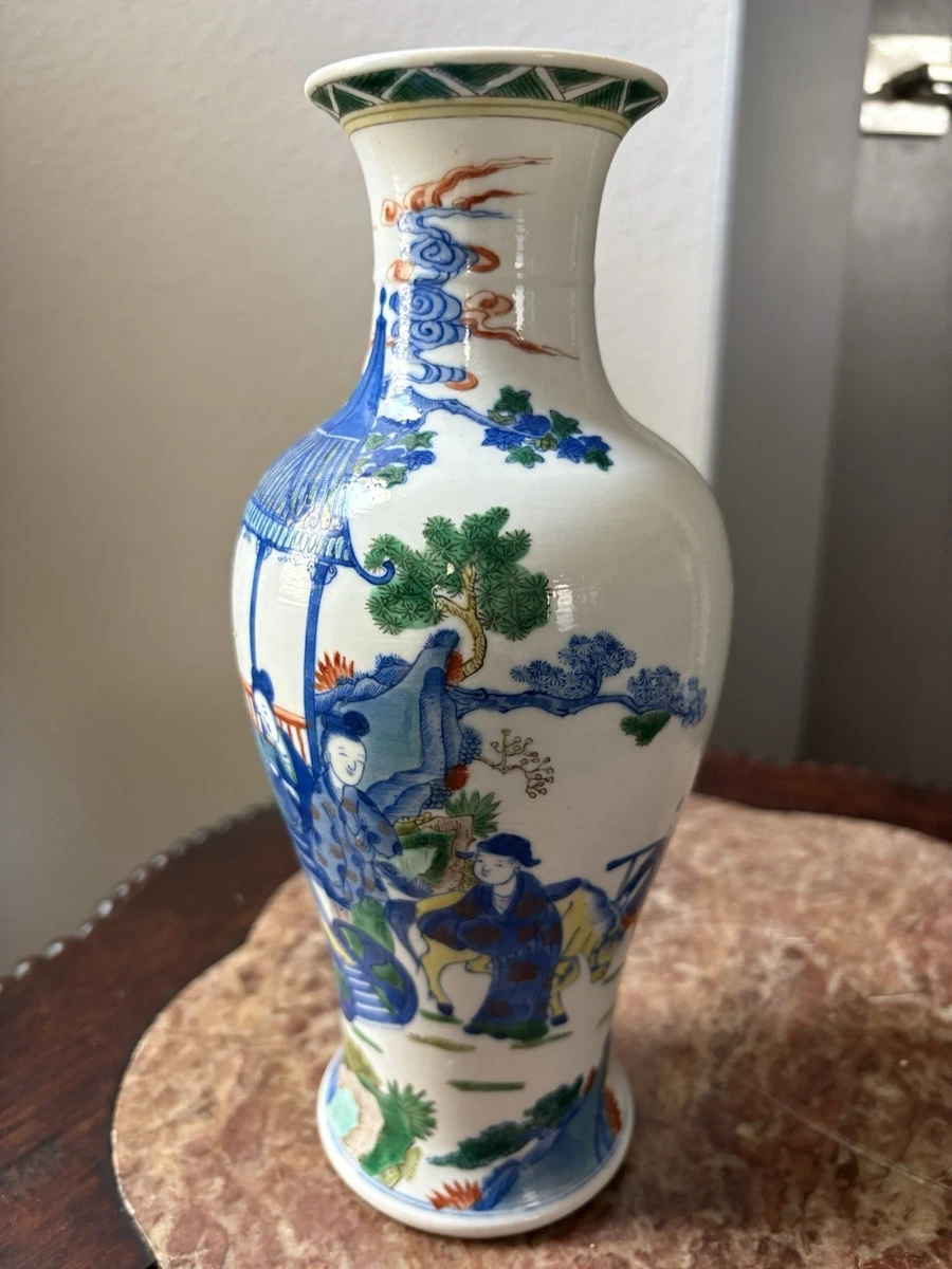 蓝色中国古董花瓶| eBay