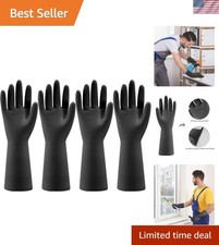4 Pairs Rubber Kitchen Dishwashing Gloves - Reusable Household Cleaning Glove...