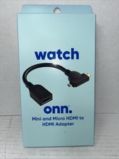 Onn. Mini and Micro HDMI to HDMI Adapter Black