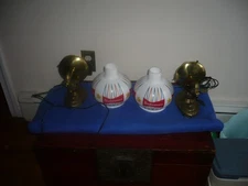 Budweiser Milk Glass Globe Wall Sconce Light Lamp Beer Bar Sign 50s 60s  free sh