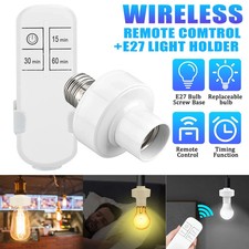Wireless Remote Control Light Lamp E27 Screw Bulb Base Holder Cap Socket Switch