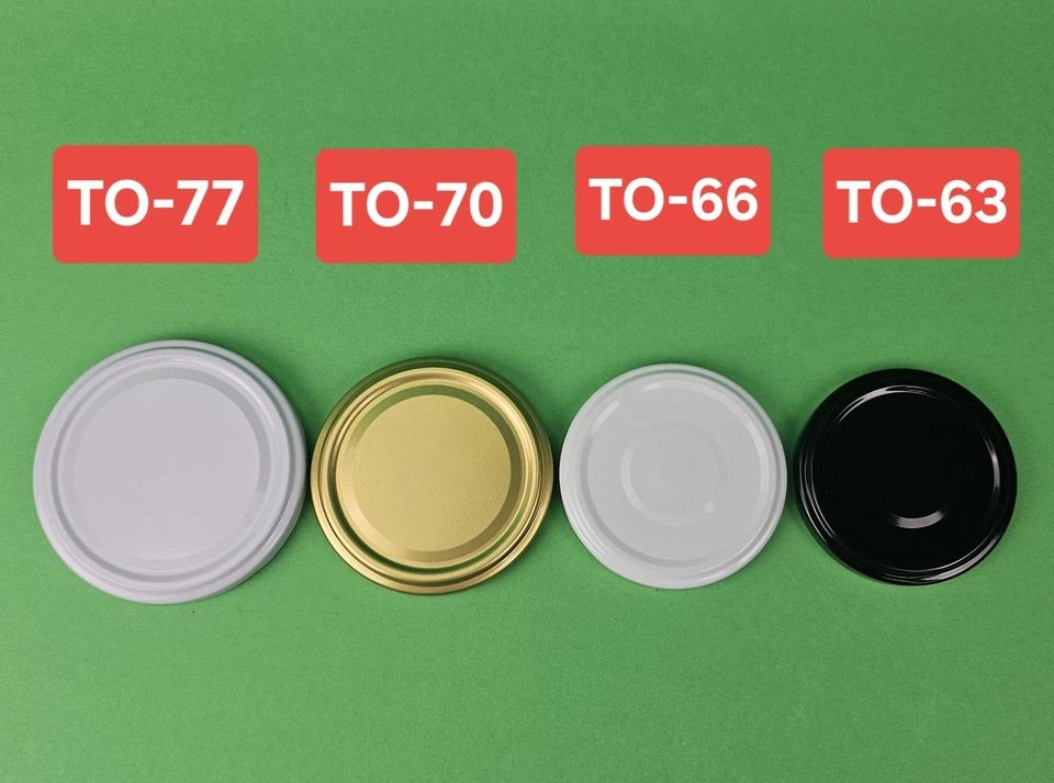 50 Stück Twist-Off-Deckel TO : Ø 63 , Ø 66 , Ø 70 , Ø 77 mm Deckel für Gläser  - Bild 1 von 1