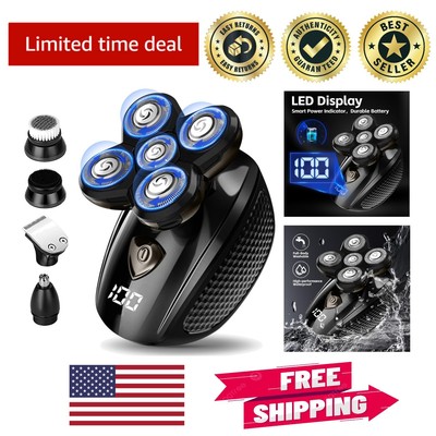Versatile 5-in-1 Bald Head Shaver for Men: Waterproof & Cordless Convenience