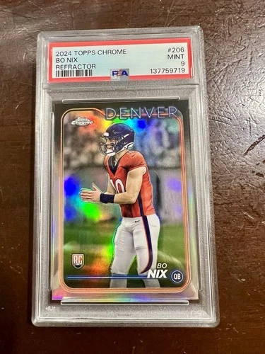 2024 Topps Chrome BO NIX #206 Refractor (RC) RC ROOKIE PSA 9 Mint Broncos