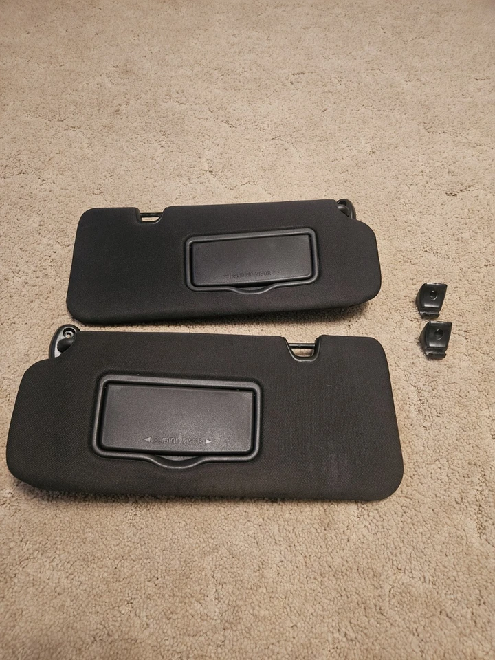 2009-2012 Ford Escape Mazda Tribute Mercury Mariner Sun Visor Set Black OEM - Image 2 of 4