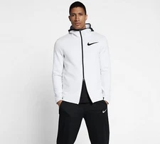 NIKE Showtime Therma Flex Basketball Hoodie Jacket 856438-100 White Medium M