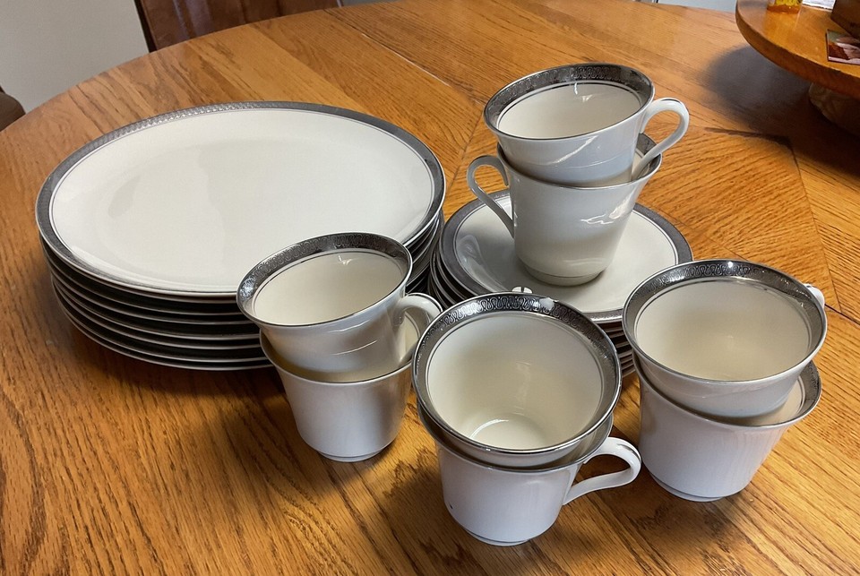 Shenango Interpace American Manor China Silver Trimmed 8 Place Setting