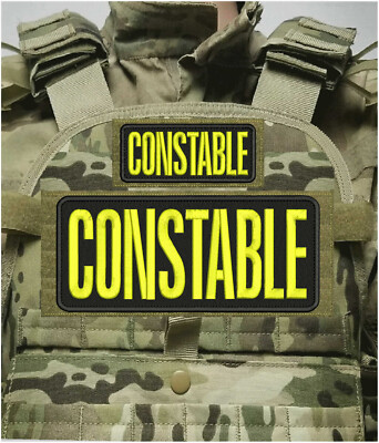 CONSTABLE embroidery patch 10x4 and 5x2 hook on back BLK/Yellow
