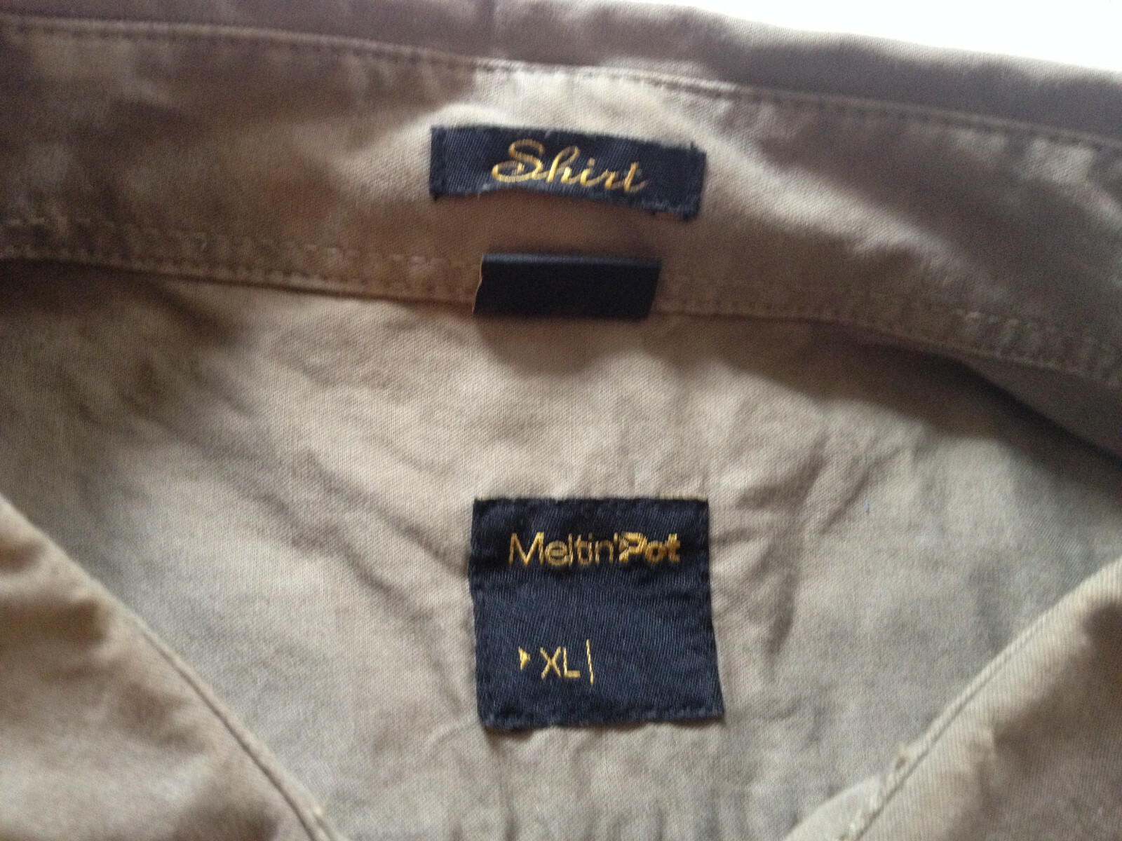 MELTIN' POT JEANS ITALIAN L/S KHAKI DRESS SHIRT XLARGE image 5