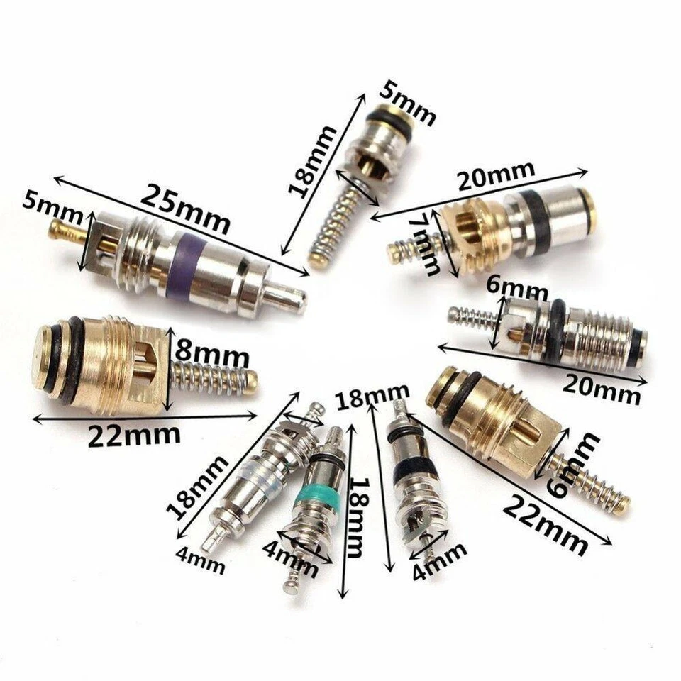 9 tipos 134 piezas de surtido de núcleo de válvula de acondicionamiento de aire acondicionado R134 kit surtido Foto 4 de 4