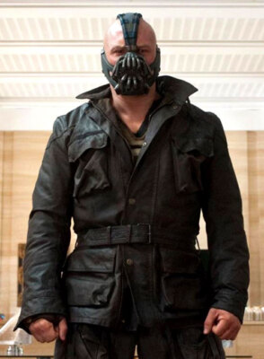 Tom Hardy The Dark Knight Rises Leather Jacket Celebrity Wear Men's Black Coat
