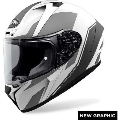 Airoh Valor Whings Full Face Motorcycle Helmet White Matte Size L