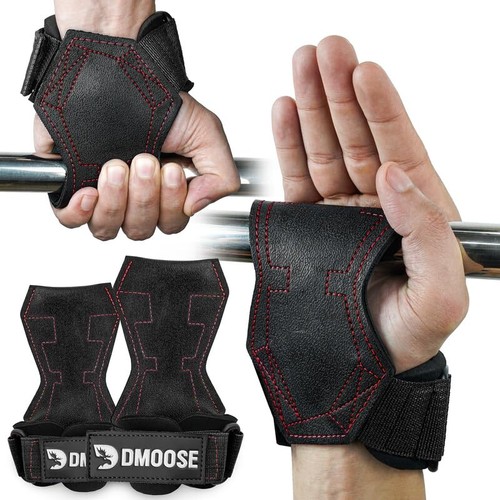 DMoose Fitness Weight Lifting Grips - Anti-Slip Gym Straps Small, Black