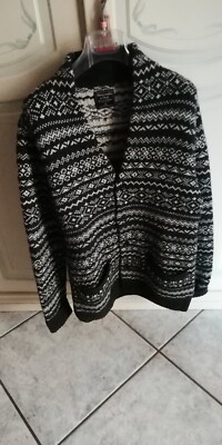ABERCROMBIE & FITCH ICON SCHAL CARDIGAN PULLOVER GRAU HERREN GRÖSSE MEDIUM